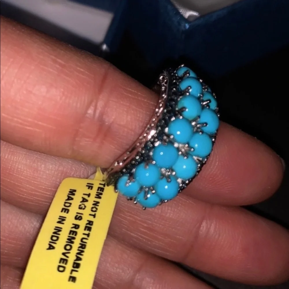 💍 New! Genuine Sleeping Beauty Turquoise Ring
